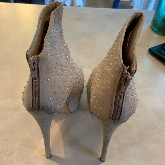 Gorgeous Rhinestone Tan High Heels 👠 - Picture 4 of 7